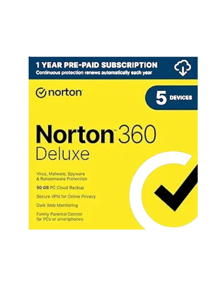 Norton 360 Deluxe 2025, Antivirus software for 5 Devices with Auto Renewal